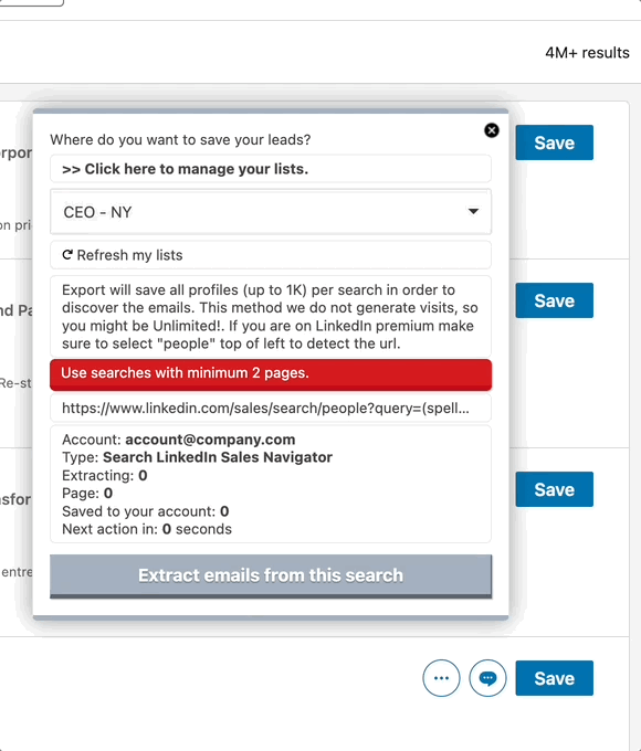 Social Media Leads product interface