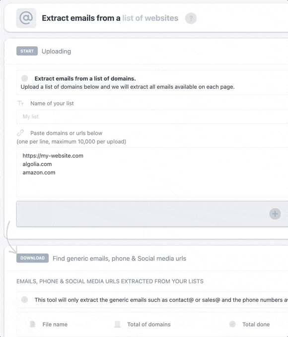 Data Extractor product interface