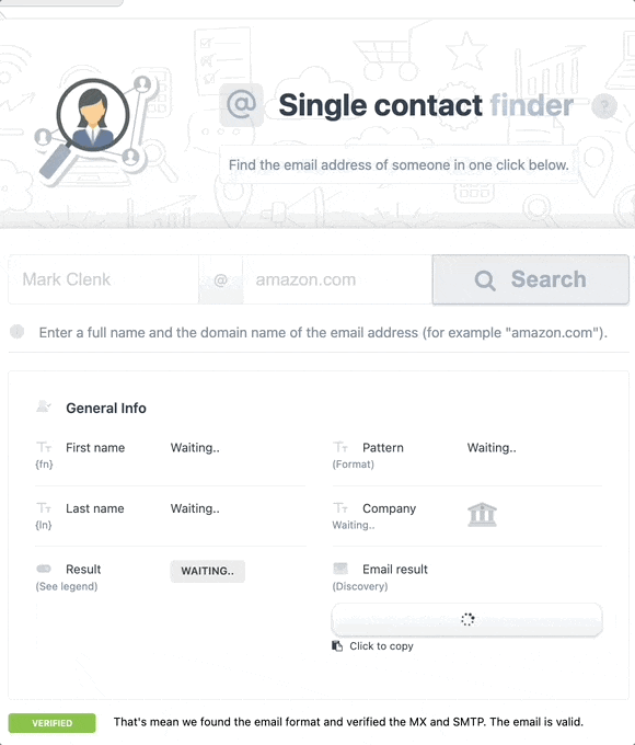 Email Finder product interface